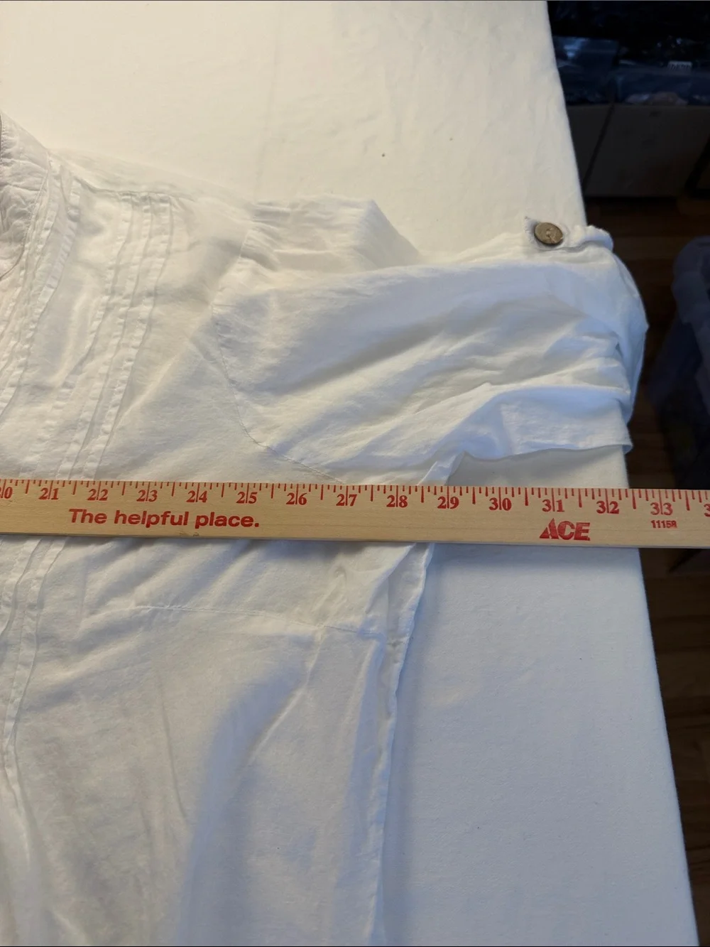 Club Z Collection White Button-Front Lightweight Tunic Sz 3x